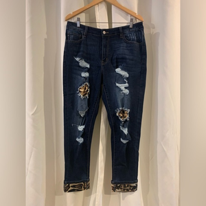 Kancan cropped cheetah print pants size‎ 2XL